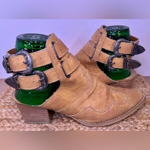 Mi.iM Tan Altair Ankle Boots with Buckle Accents